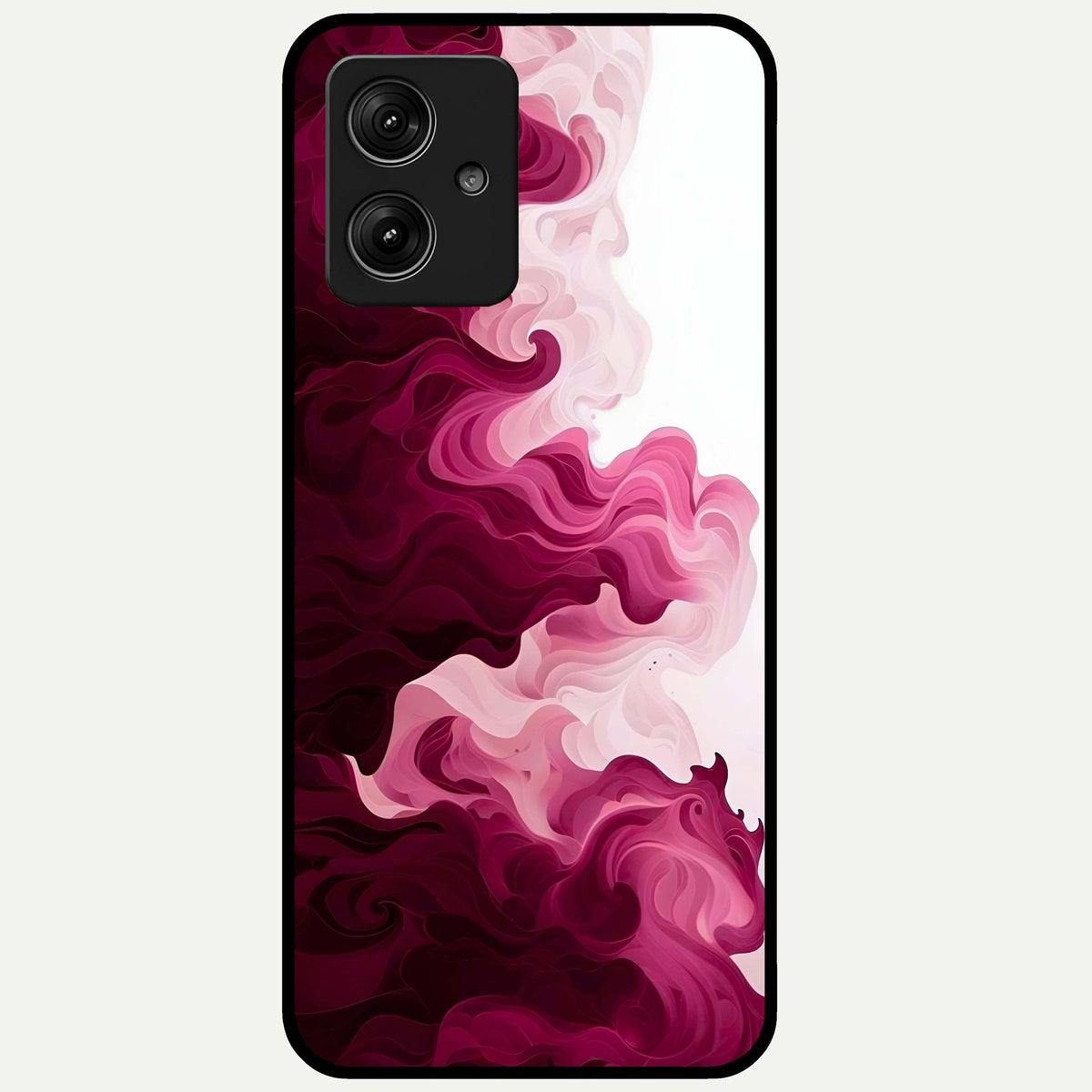  Crimson Wave Flow Glass Case For Moto G54 back cover – full design glossy printed glass finish