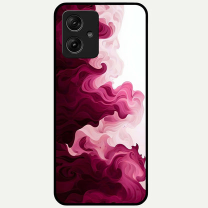  Crimson Wave Flow Glass Case For Moto G54 back cover – full design glossy printed glass finish