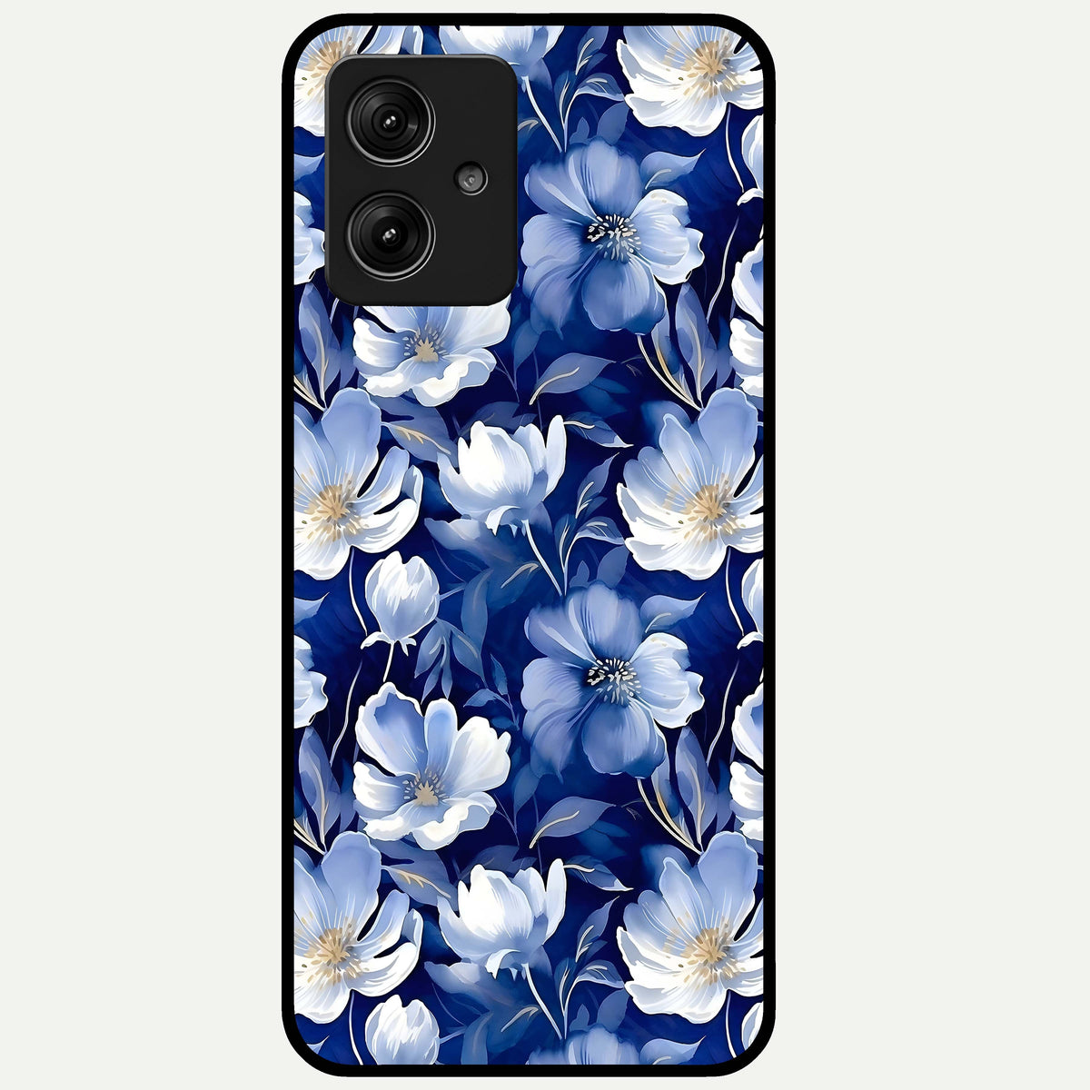  Cute Floral Patterns Glass Case For Moto G54 back cover – full design glossy printed glass finish