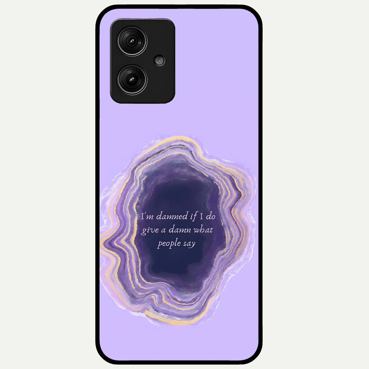  Damned People Quote Glass Case For Moto G54 back cover – full design glossy printed glass finish