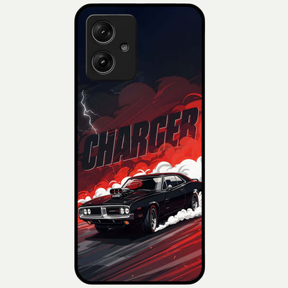 Dark Charger Fury Glass Case For Moto G54 back cover – full design glossy printed glass finish
