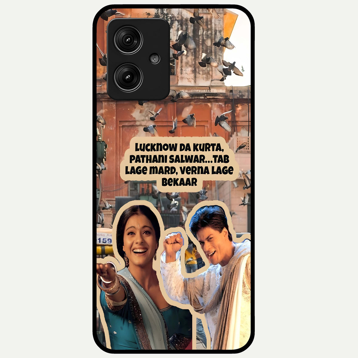  Desi Retro Vibes Glass Case For Moto G54 back cover – full design glossy printed glass finish
