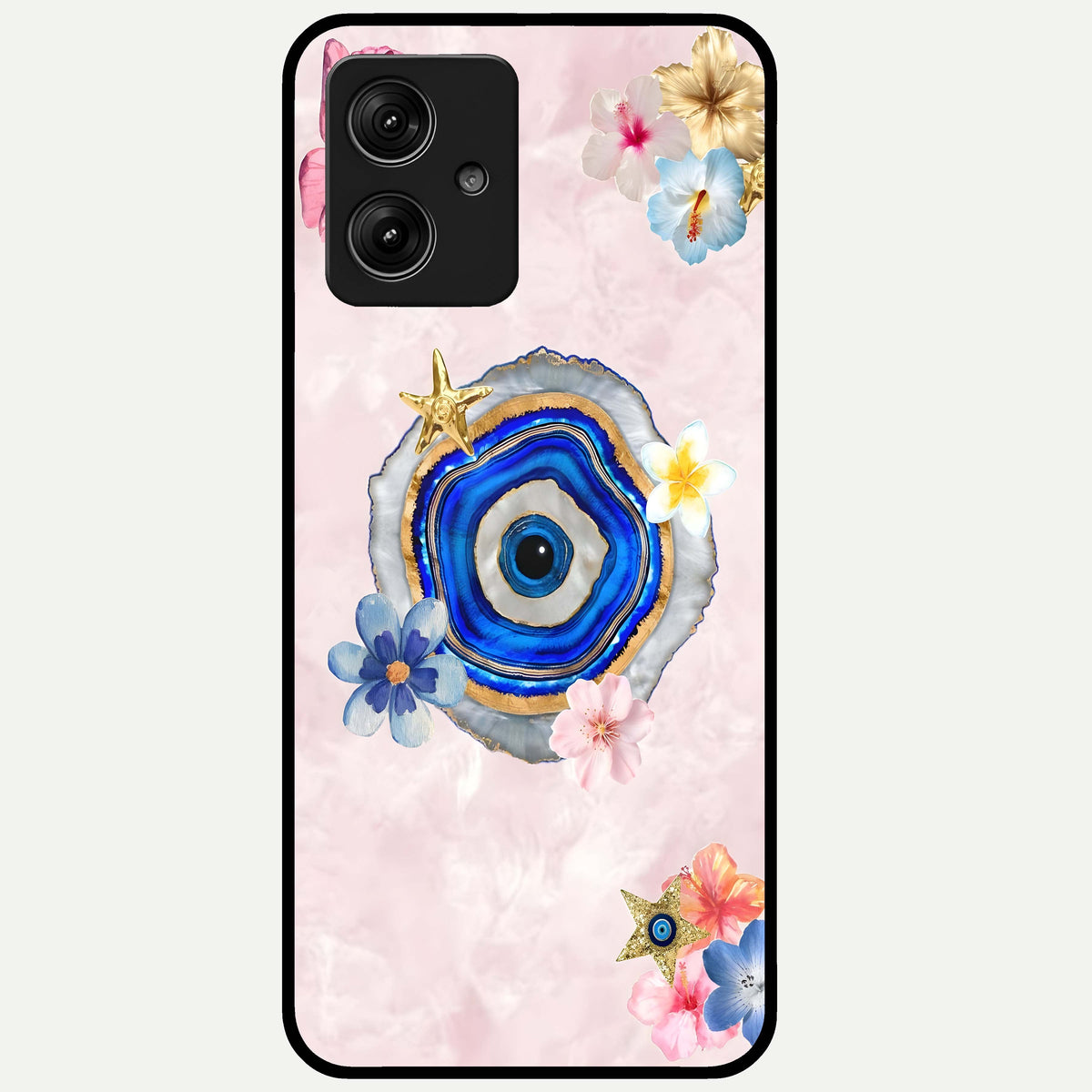  Divine Aura Bloom Glass Case For Moto G54 back cover – full design glossy printed glass finish