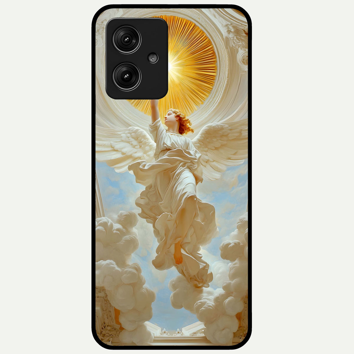  Divine Light Angel Glass Case For Moto G54 back cover – full design glossy printed glass finish