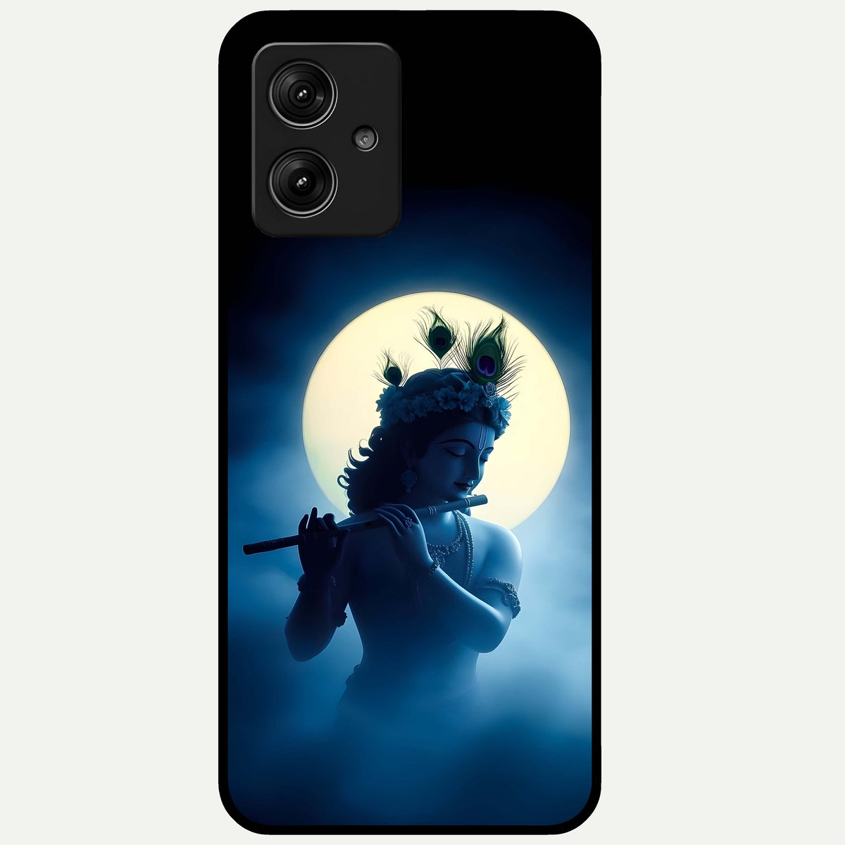  Divine Moon Flute Glass Case For Moto G54 back cover – full design glossy printed glass finish