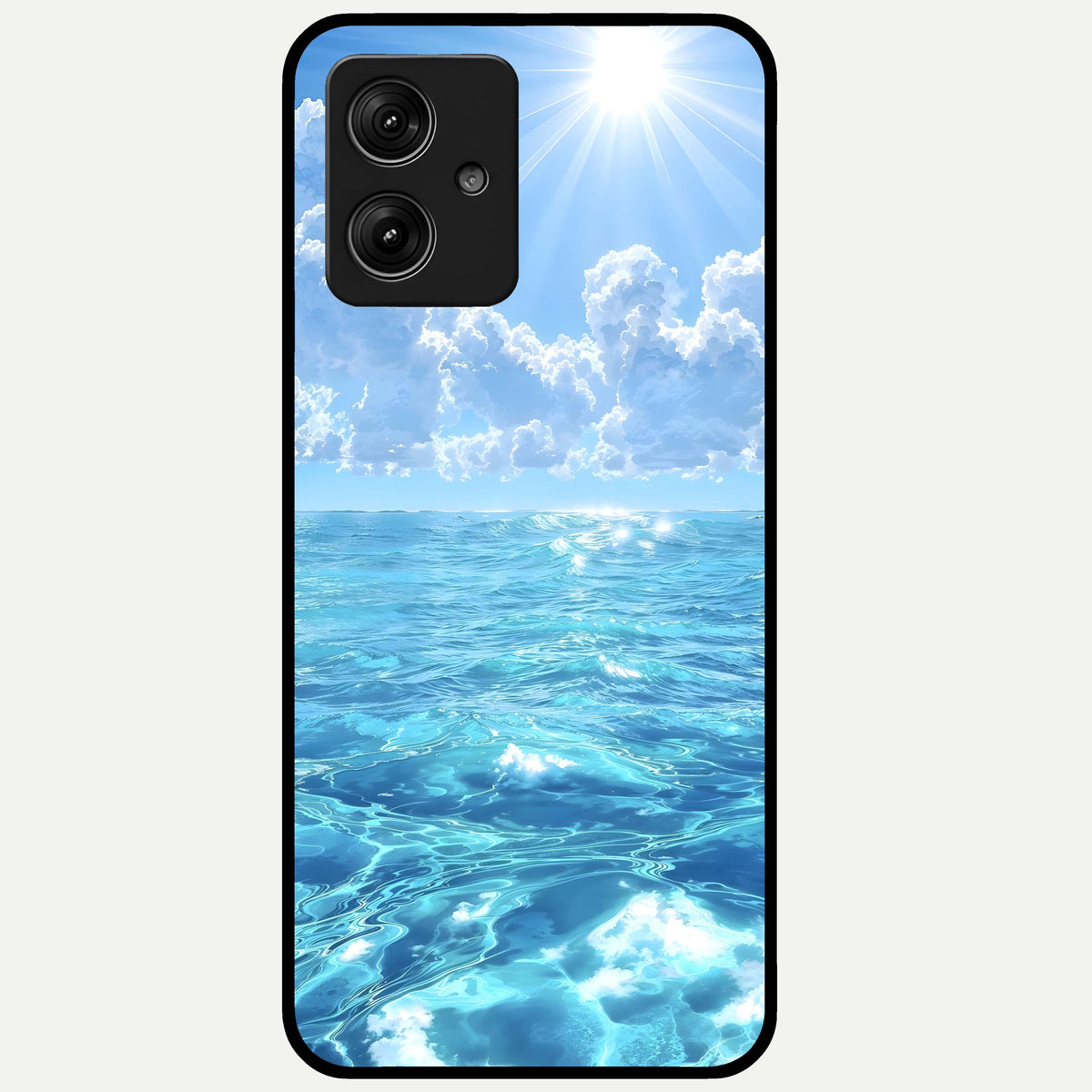  Endless Ocean Horizon Glass Case For Moto G54 back cover – full design glossy printed glass finish