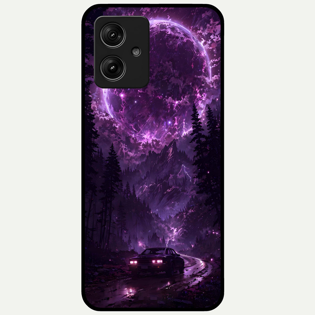  Eternal Cosmic Drive Glass Case For Moto G54 back cover – full design glossy printed glass finish