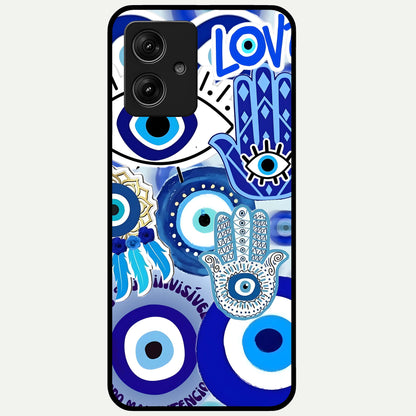  Evil Eyes Dream Glass Case For Moto G54 back cover – full design glossy printed glass finish