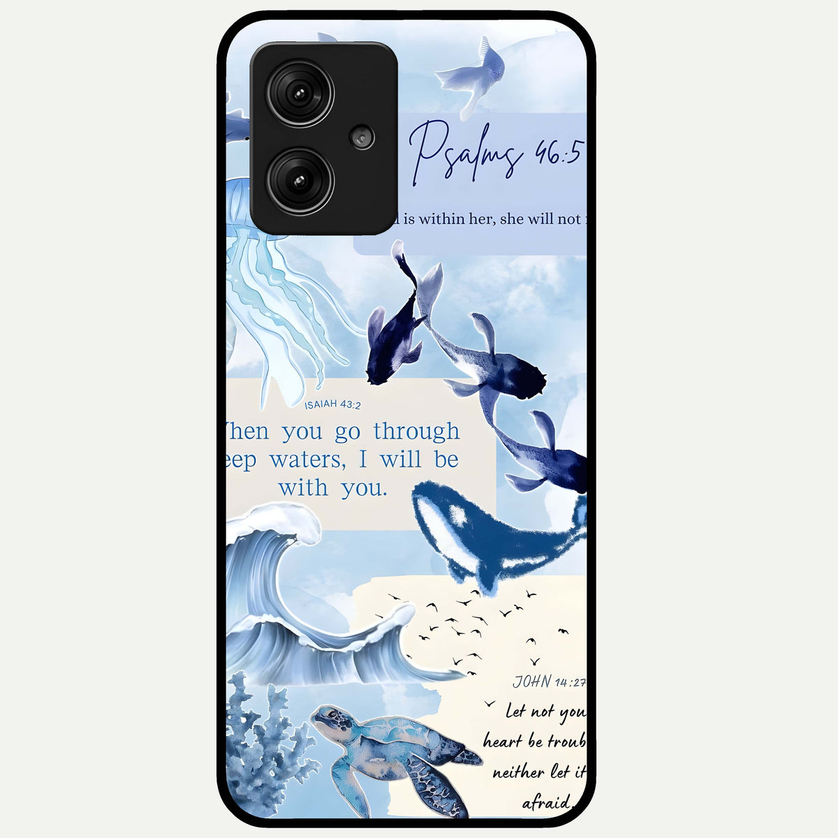  Faithful Ocean Promise Glass Case For Moto G54 back cover – full design glossy printed glass finish