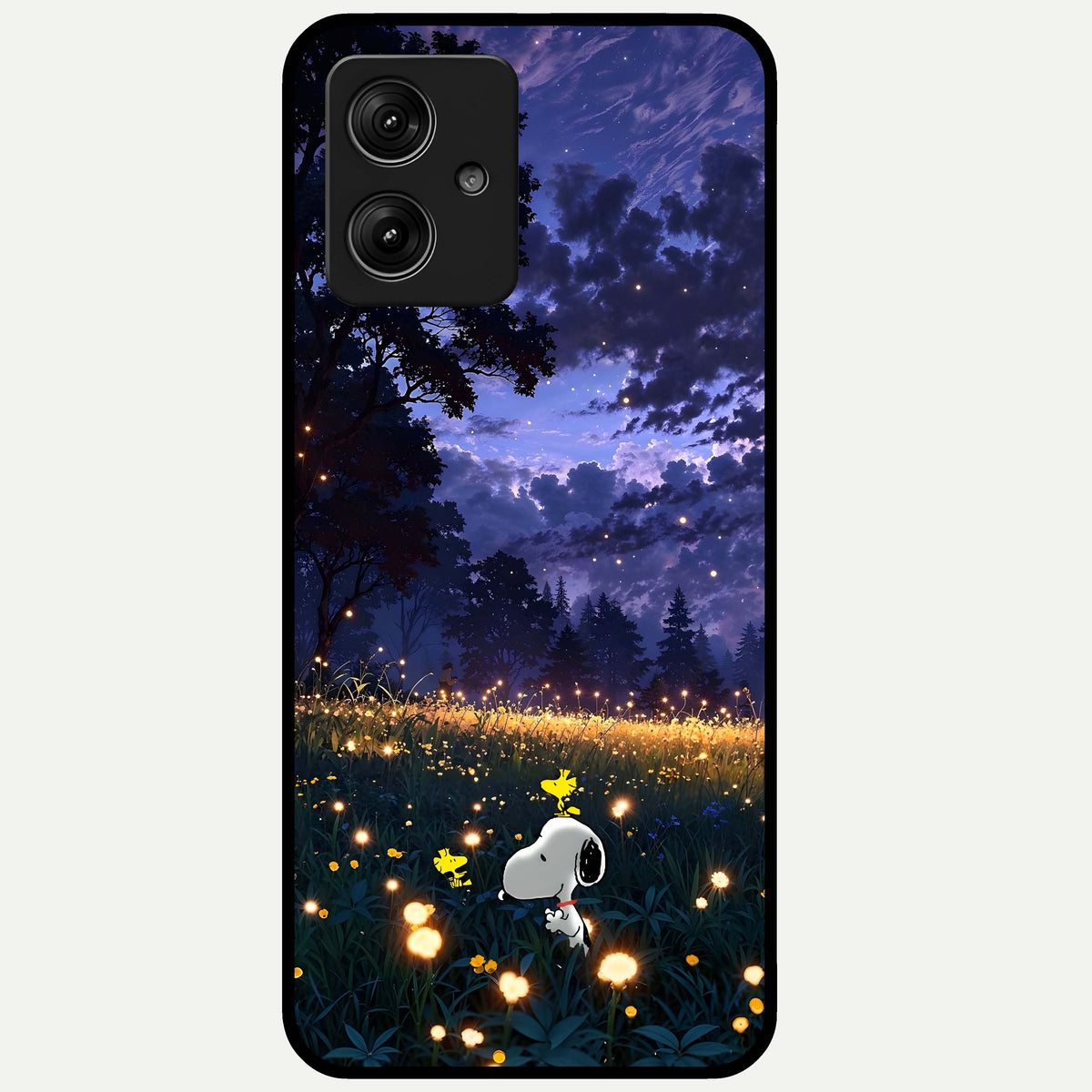  Firefly Meadow Magic Glass Case For Moto G54 back cover – full design glossy printed glass finish