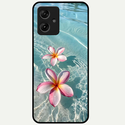  Floating Bloom Bliss Glass Case For Moto G54 back cover – full design glossy printed glass finish