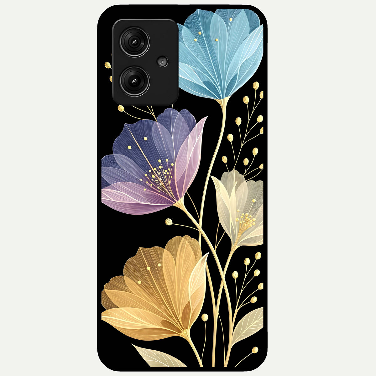  Flower Bloom Glow Glass Case For Moto G54 back cover – full design glossy printed glass finish