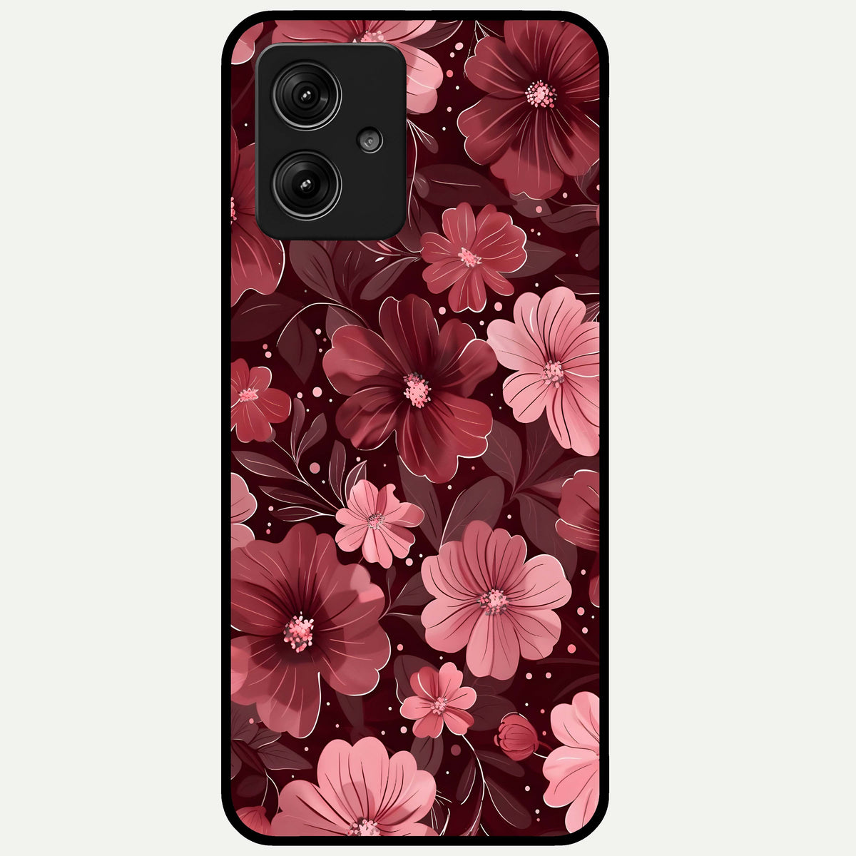  Flower Blush Bloom Glass Case For Moto G54 back cover – full design glossy printed glass finish