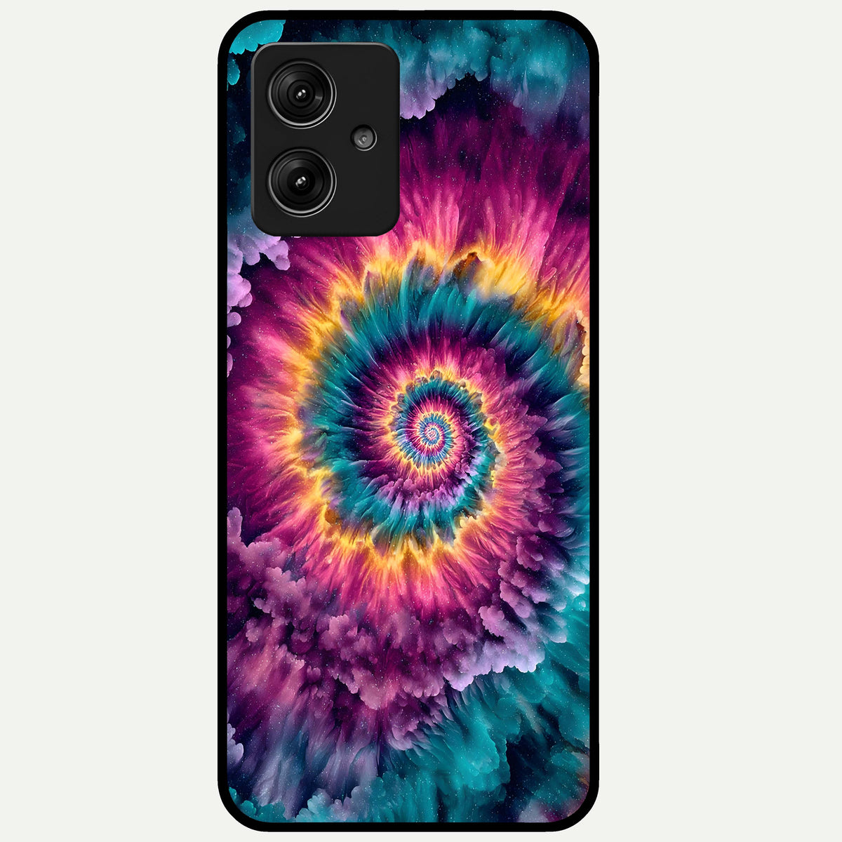  Galactic Spiral Burst Glass Case For Moto G54 back cover – full design glossy printed glass finish