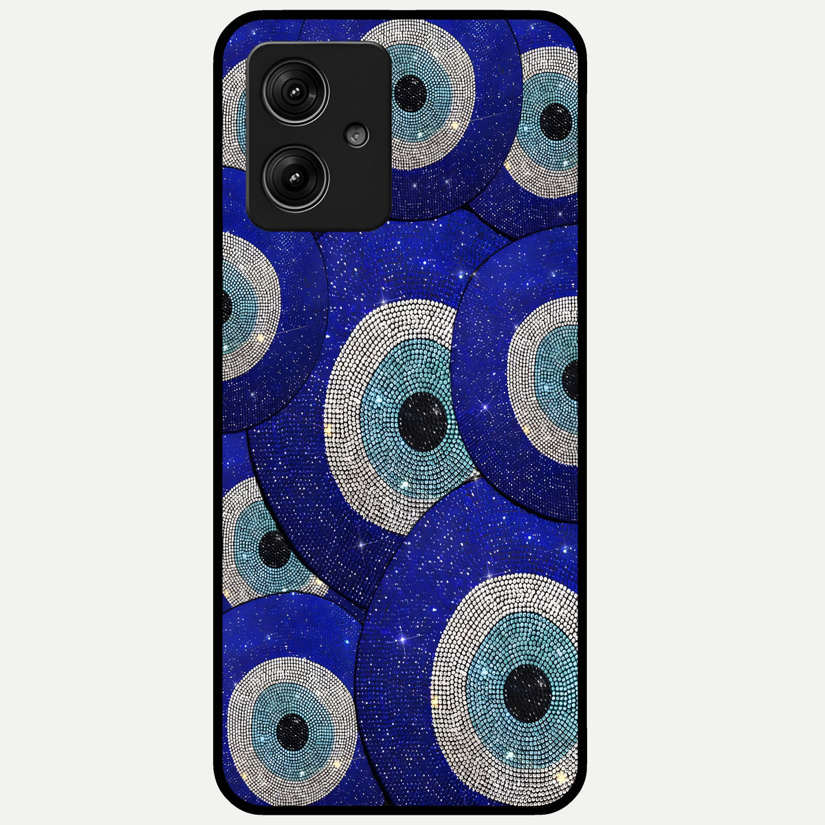  Galaxy Eye Flow Glass Case For Moto G54 back cover – full design glossy printed glass finish