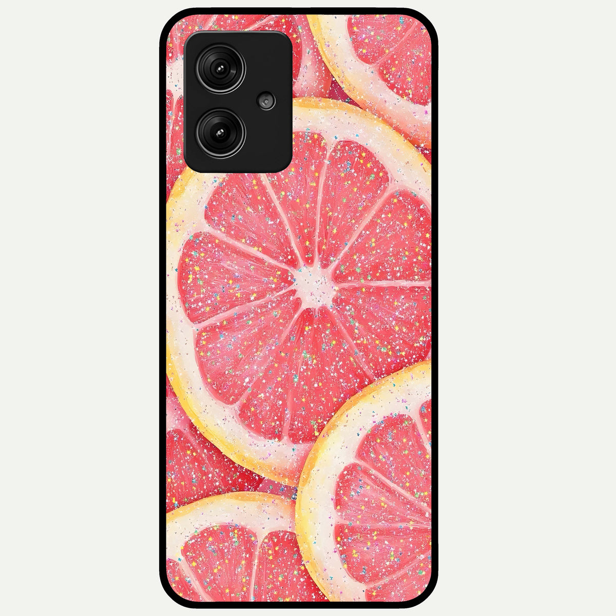  Glitter Grapefruit Glass Case For Moto G54 back cover – full design glossy printed glass finish