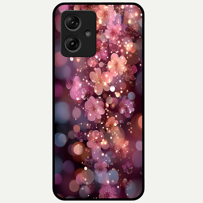  Glowing Petal Bliss Glass Case For Moto G54 back cover – full design glossy printed glass finish