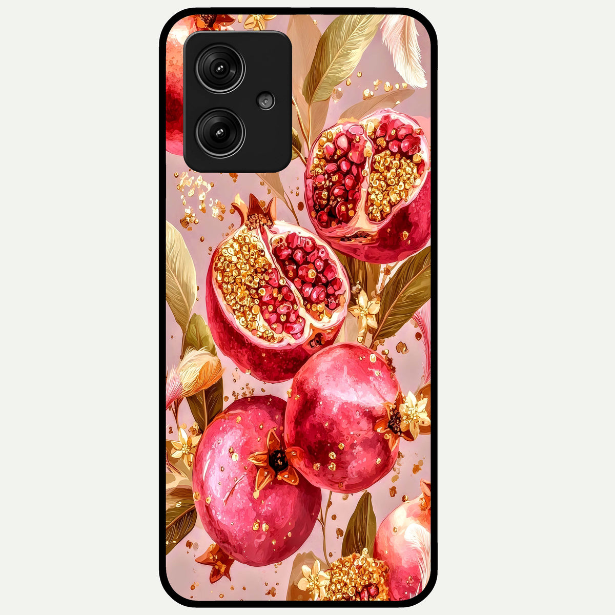  Golden Bloom Glow Glass Case For Moto G54 back cover – full design glossy printed glass finish