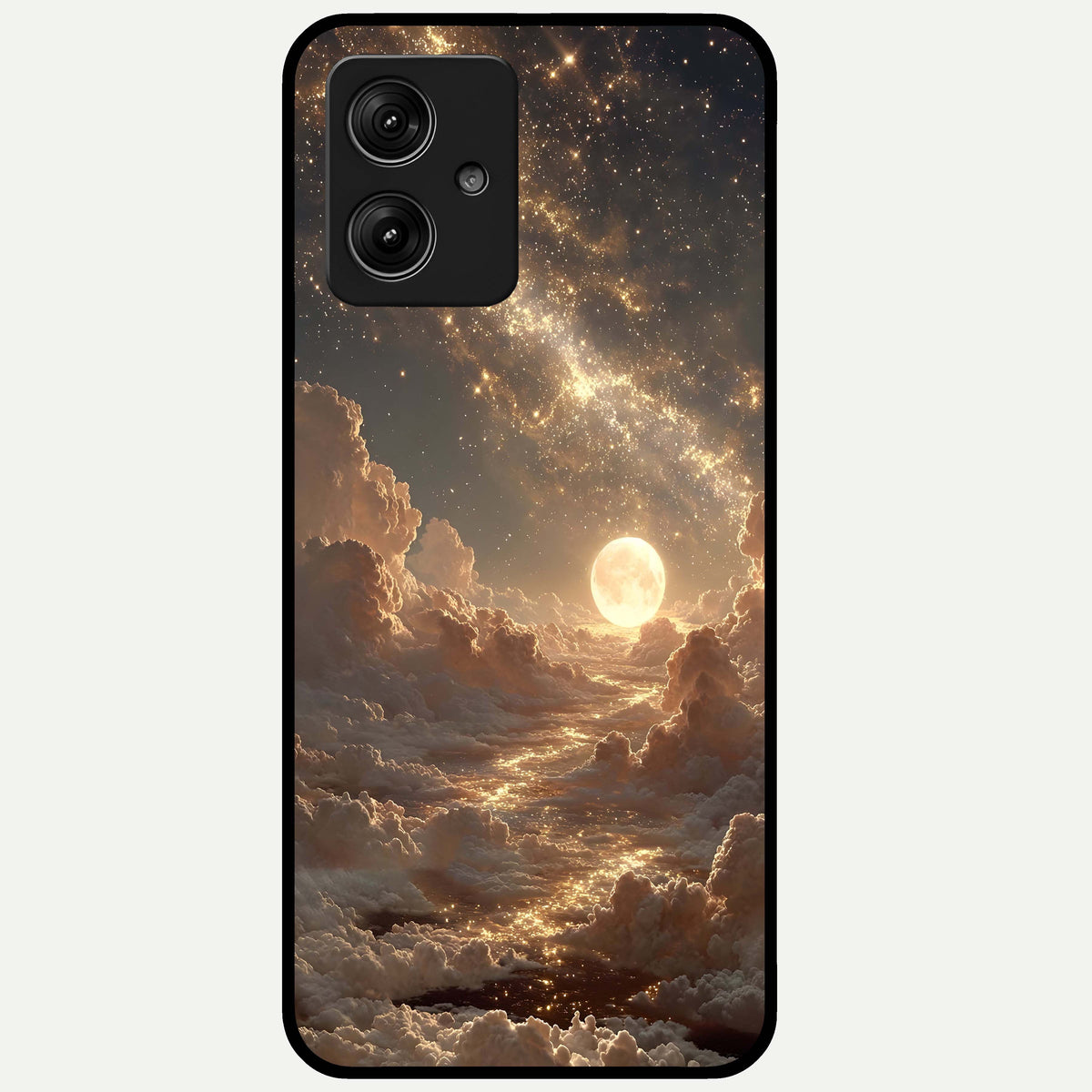  Golden Sky Dream Glass Case For Moto G54 back cover – full design glossy printed glass finish