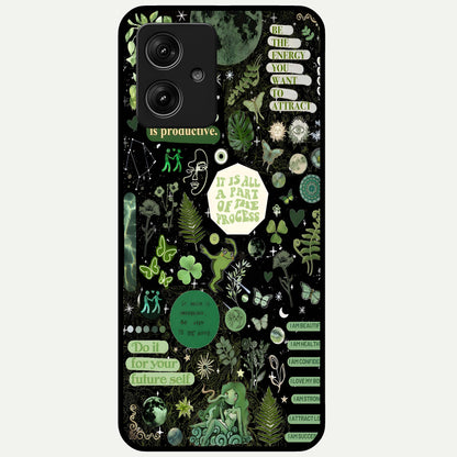  Green Mandala Pattern Glass Case For Moto G54 back cover – full design glossy printed glass finish