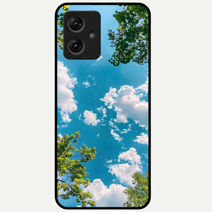  Green Moon Energy Glass Case For Moto G54 back cover – full design glossy printed glass finish