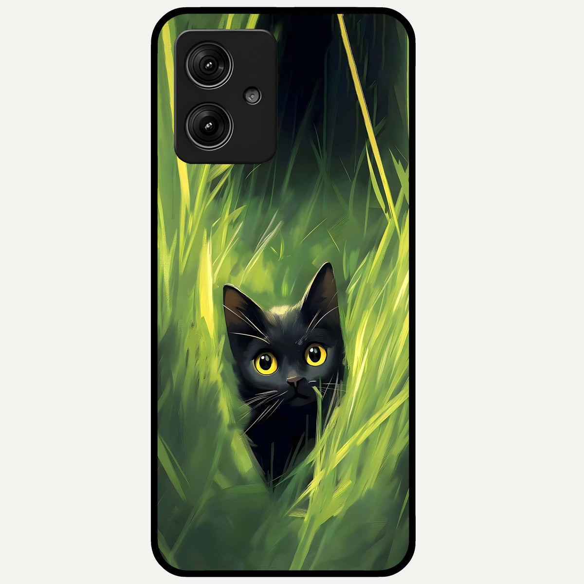  Hidden Cat Whisper Glass Case For Moto G54 back cover – full design glossy printed glass finish