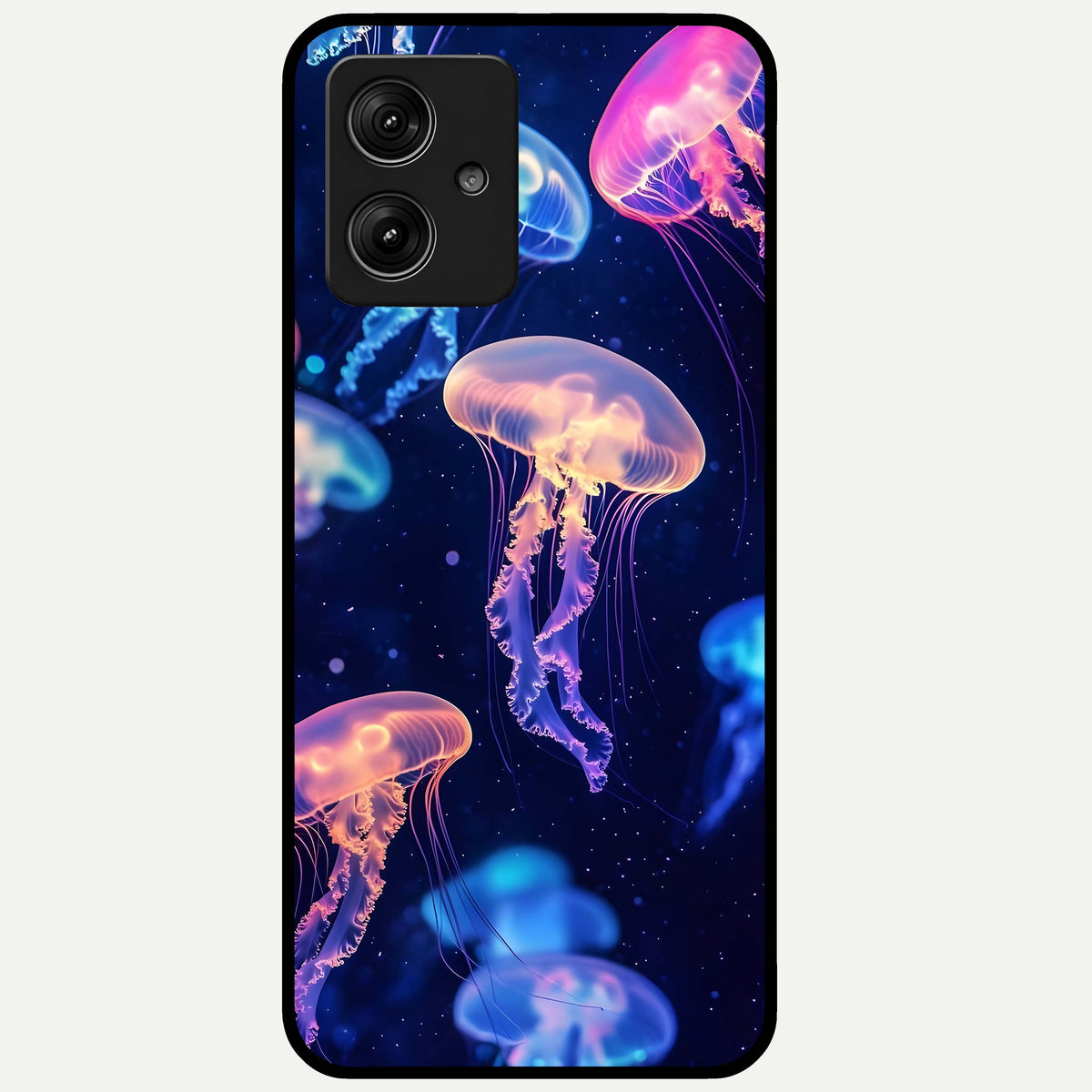  Jellyfish Pattern Glass Case For Moto G54 back cover – full design glossy printed glass finish