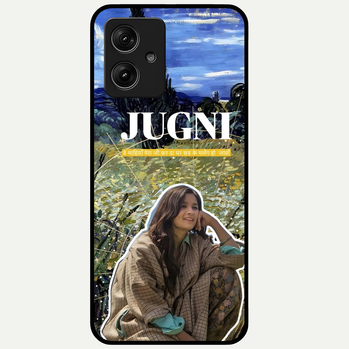  Jugni Soul Vibes Glass Case For Moto G54 back cover – full design glossy printed glass finish
