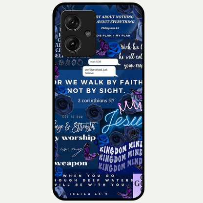  Kingdom Faith Glow Glass Case For Moto G54 back cover – full design glossy printed glass finish