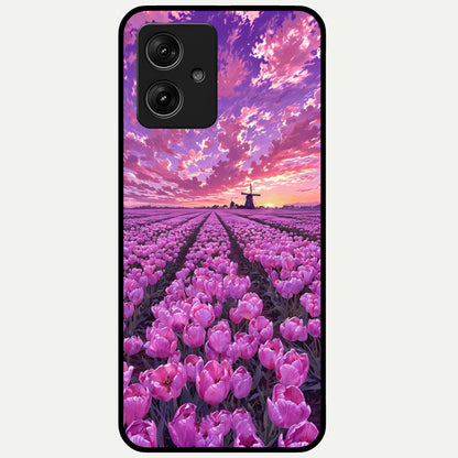  Lavender Dream Skies Glass Case For Moto G54 back cover – full design glossy printed glass finish