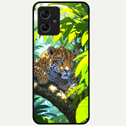  Leopard in Jungle Glass Case For Moto G54 back cover – full design glossy printed glass finish