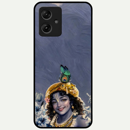  Lord Krishna Glass Case For Moto G54 back cover – full design glossy printed glass finish