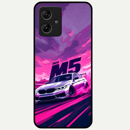  MS Neon Car Glass Case For Moto G54 back cover – full design glossy printed glass finish
