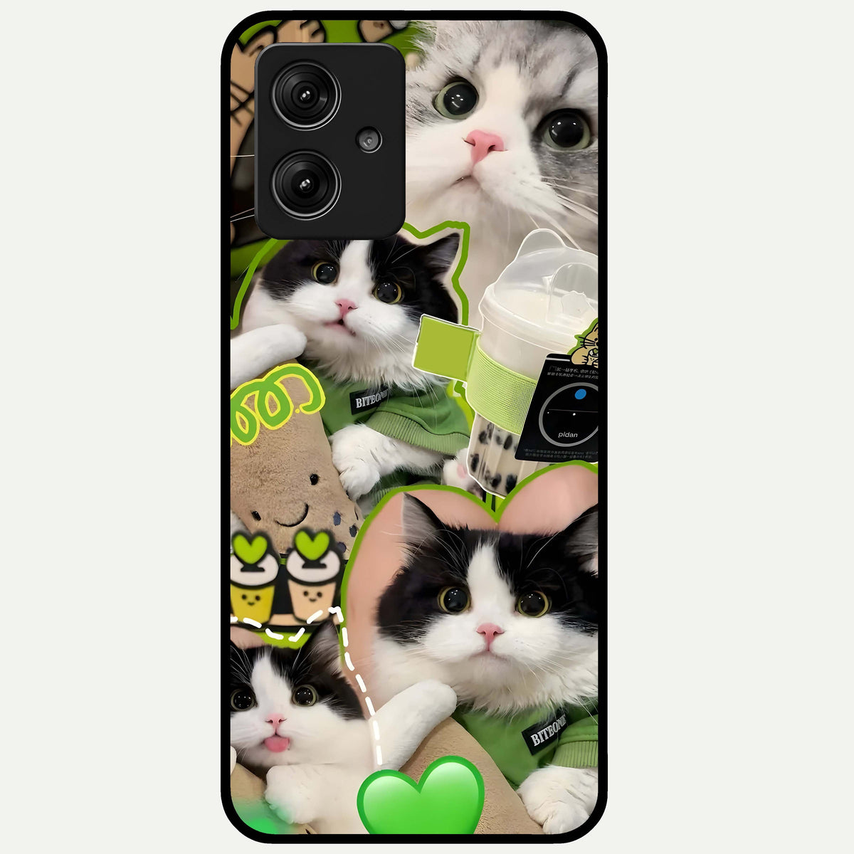  Matcha Cats Mood Glass Case For Moto G54 back cover – full design glossy printed glass finish