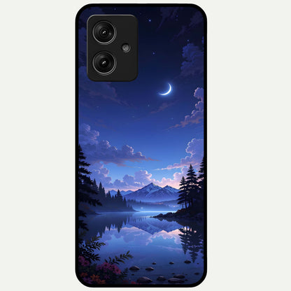  Midnight Lake Peace Glass Case For Moto G54 back cover – full design glossy printed glass finish