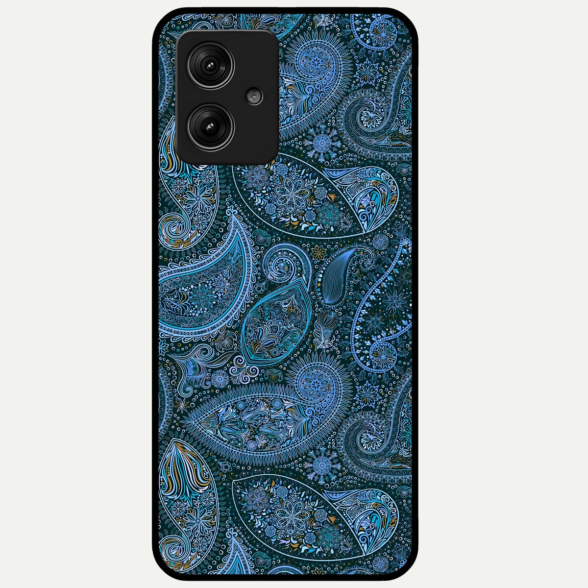  Midnight Paisley Glow Glass Case For Moto G54 back cover – full design glossy printed glass finish