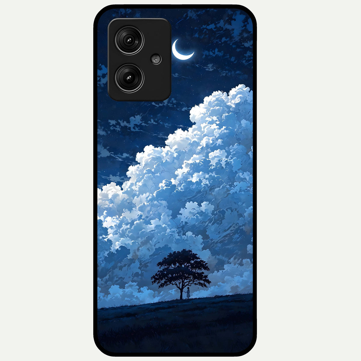  Midnight Sky Serenity Glass Case For Moto G54 back cover – full design glossy printed glass finish
