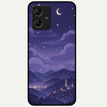  Minimal Night View Glass Case For Moto G54 back cover – full design glossy printed glass finish