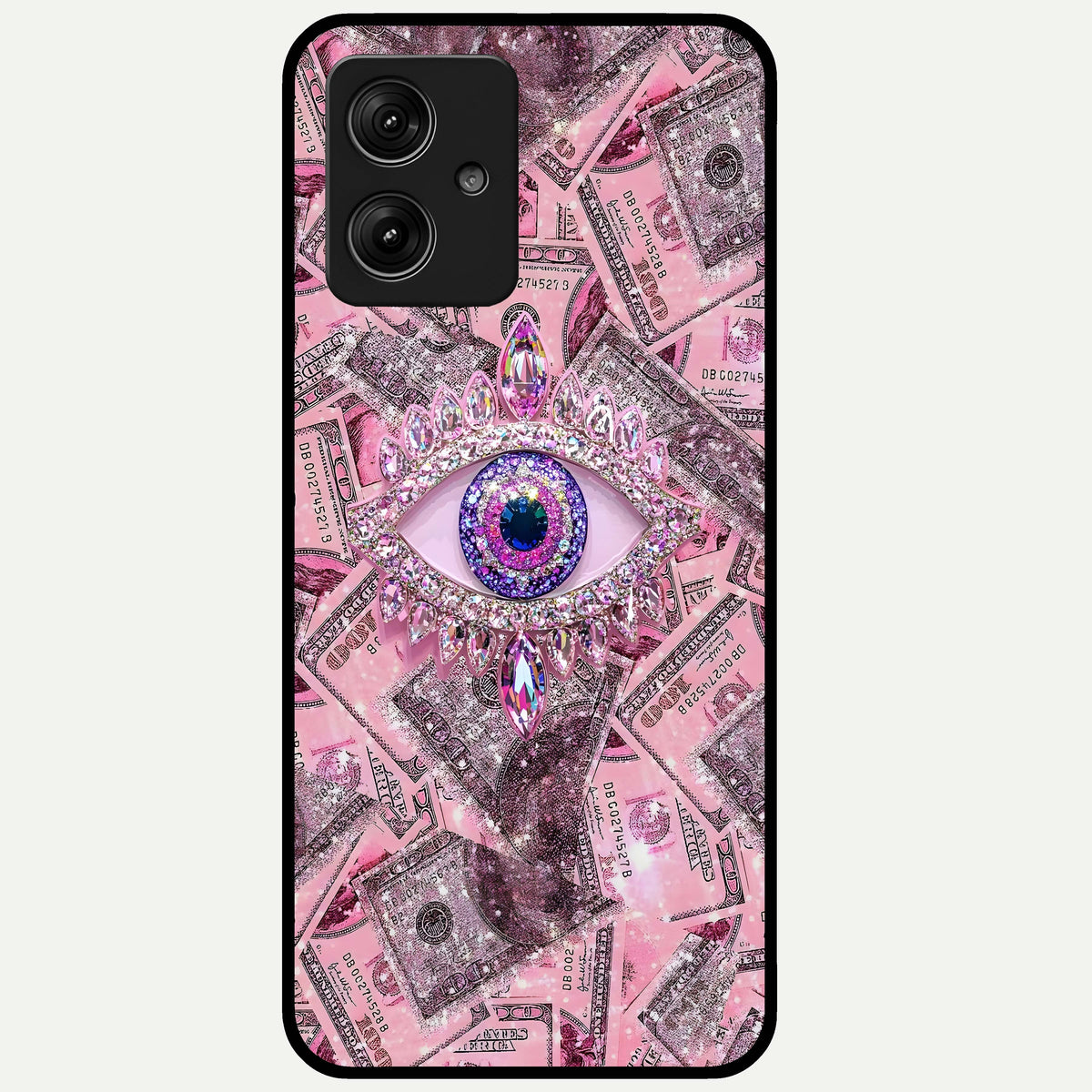  Money Eye Luxe Glass Case For Moto G54 back cover – full design glossy printed glass finish