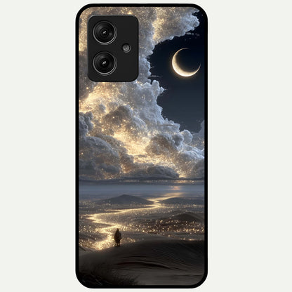  Moonlight Spark Path Glass Case For Moto G54 back cover – full design glossy printed glass finish