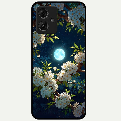  Moonlit Blossom Dream Glass Case For Moto G54 back cover – full design glossy printed glass finish