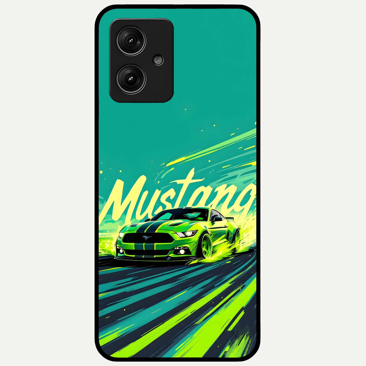  Mustang Bang Glass Case For Moto G54 back cover – full design glossy printed glass finish
