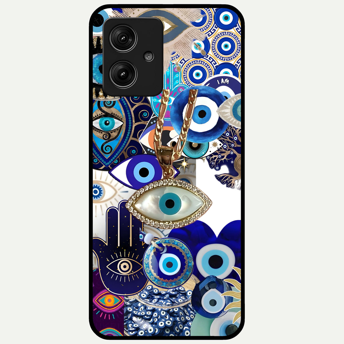  Mystic Charm Eye Glass Case For Moto G54 back cover – full design glossy printed glass finish