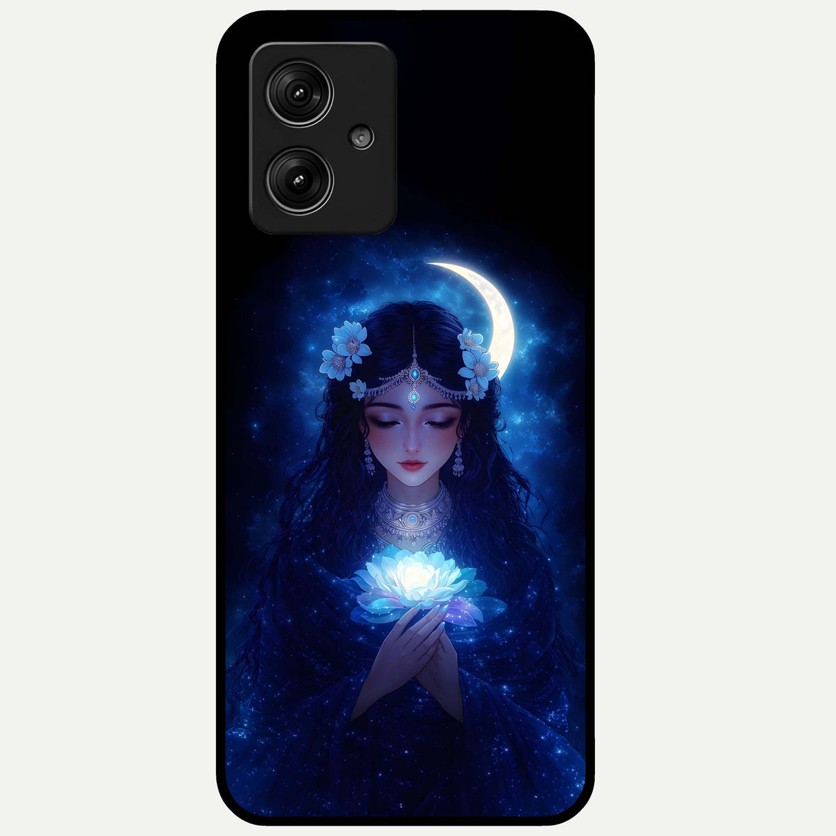  Mystic Moon Queen Glass Case For Moto G54 back cover – full design glossy printed glass finish