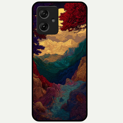  Mystic Valley Light Glass Case For Moto G54 back cover – full design glossy printed glass finish