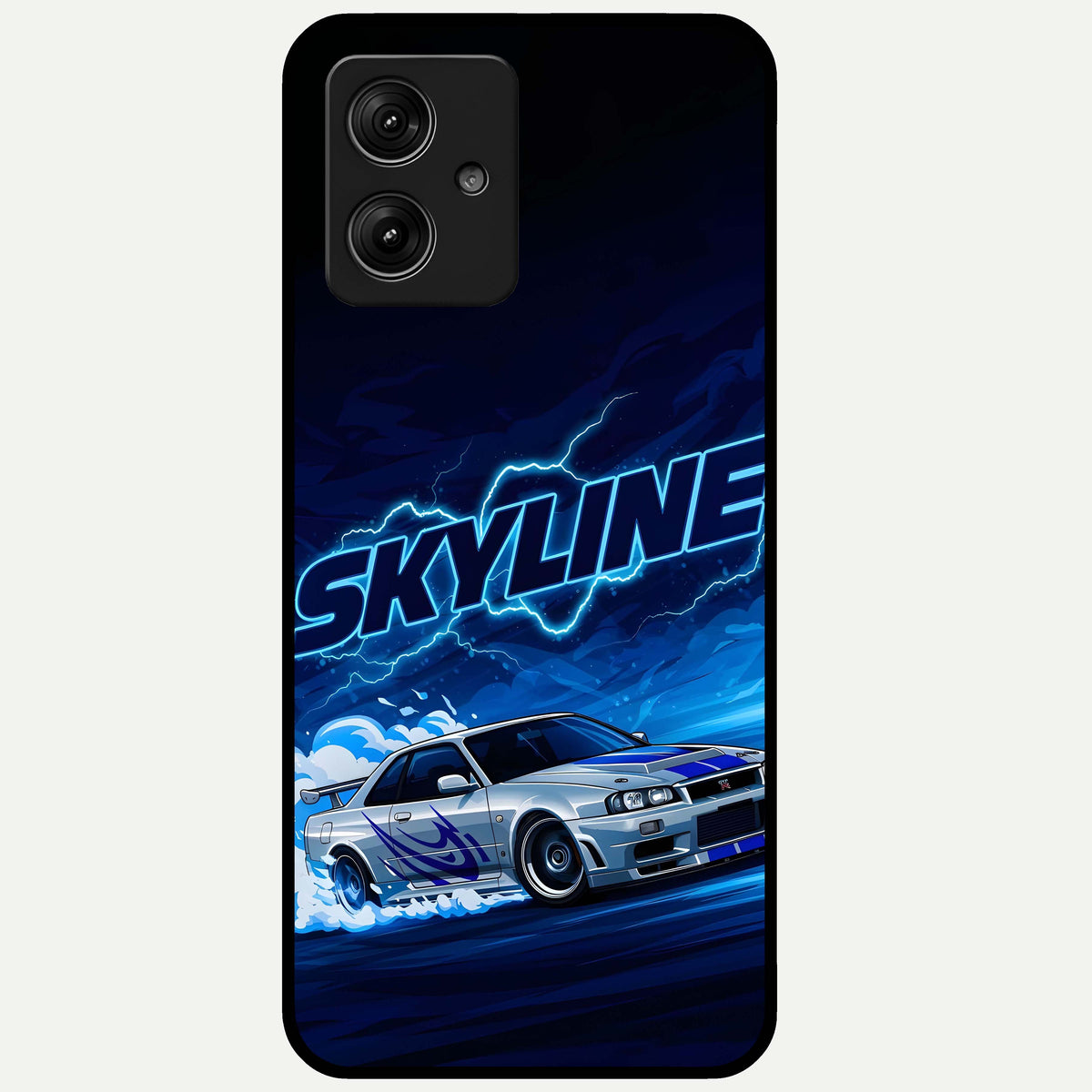  Neon Drift Beast Glass Case For Moto G54 back cover – full design glossy printed glass finish