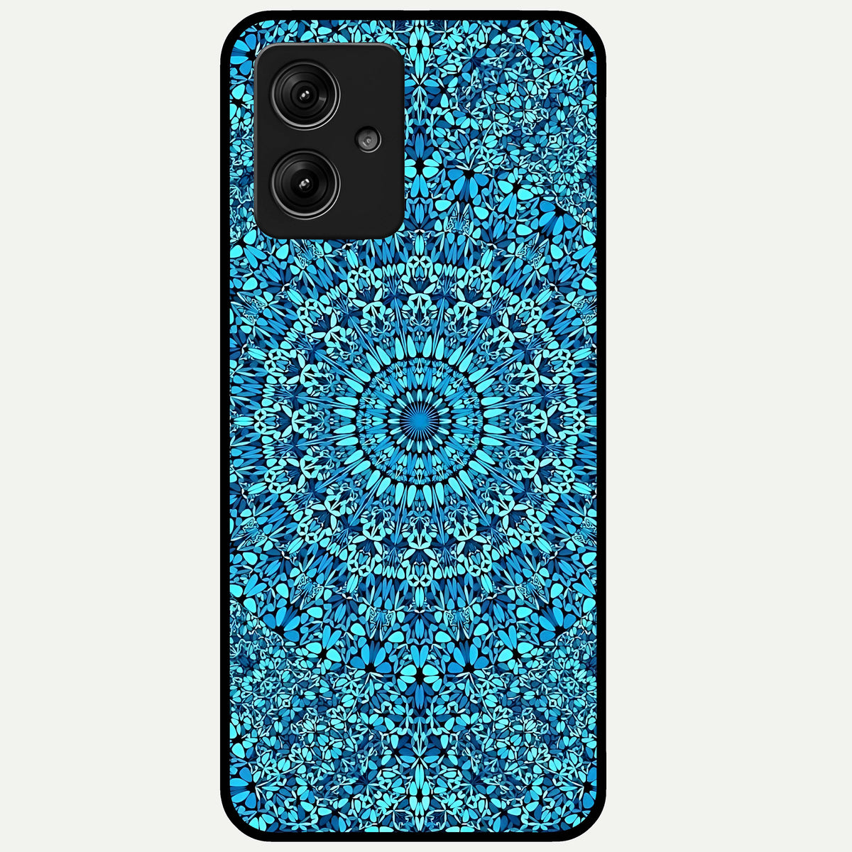  Ocean Bloom Mandala Glass Case For Moto G54 back cover – full design glossy printed glass finish