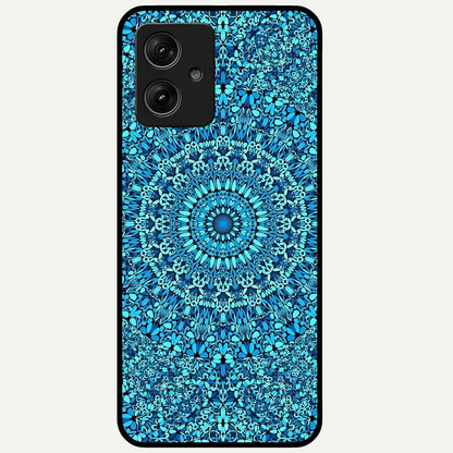  Ocean Bloom Mandala Glass Case For Moto G54 back cover – full design glossy printed glass finish
