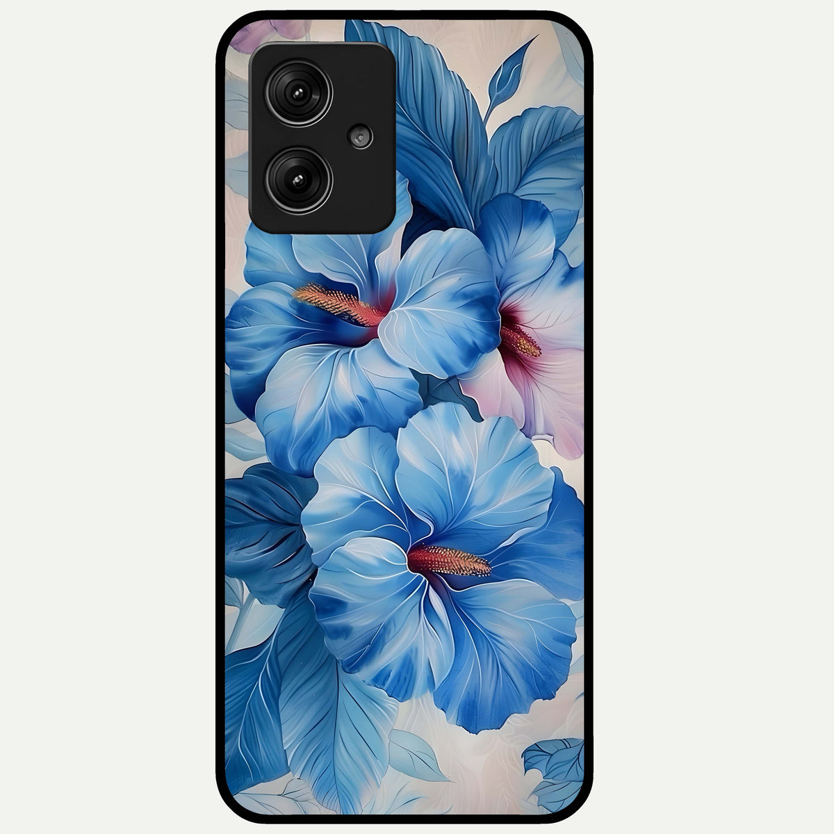  Ocean Hibiscus Grace Glass Case For Moto G54 back cover – full design glossy printed glass finish