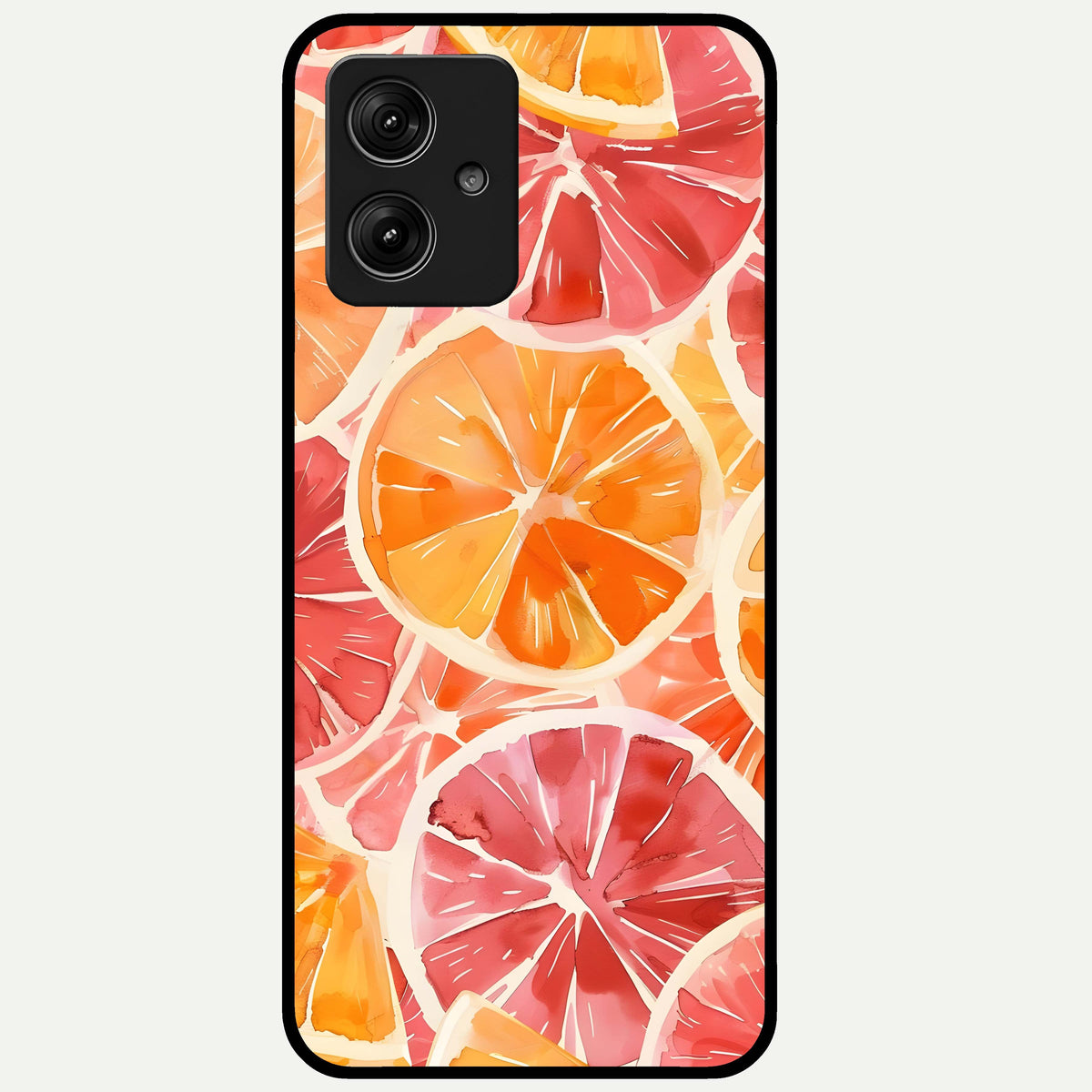  Orange Fruits Pattern Glass Case For Moto G54 back cover – full design glossy printed glass finish